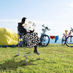 Extra Tall Folding Chairs for Adults 2 Pack, Portable Bar Height Foldable Director Chairs for Camping Outside, Comfortable with High Back and Footrest, Blue