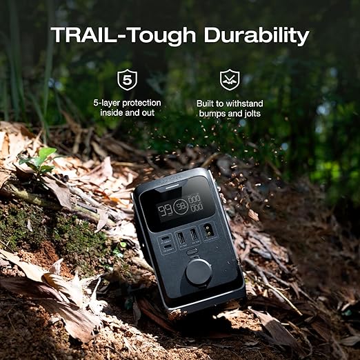 EF ECOFLOW TRAIL 300 DC Power Bank Station, 288Wh Outdoor Portable Power Station, LiFePO4 Battery, 300W DC Output, Compact Solar Generator for Camping, Travel, and Emergency (No AC Outlet Included)