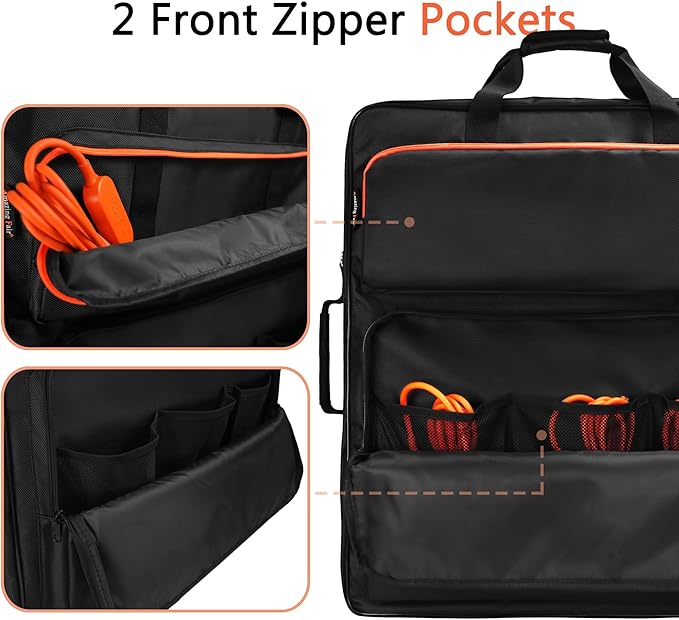 Solar Panel Storage Bag Compatible with 2 Jackery 100W / 200W, Padded Portable Solar Panel Travel Bag Compatible with Jackery SolarSaga (100W | 25.2"×22"×4.5")