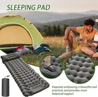 Inflatable Camping Mat - Compact Portable Airbed Mattress Pillow | Lightweight Backpacking Sleep Mat - for Outdoor Travel Backpacking Hiking Tent Car Truck SUV Women Men