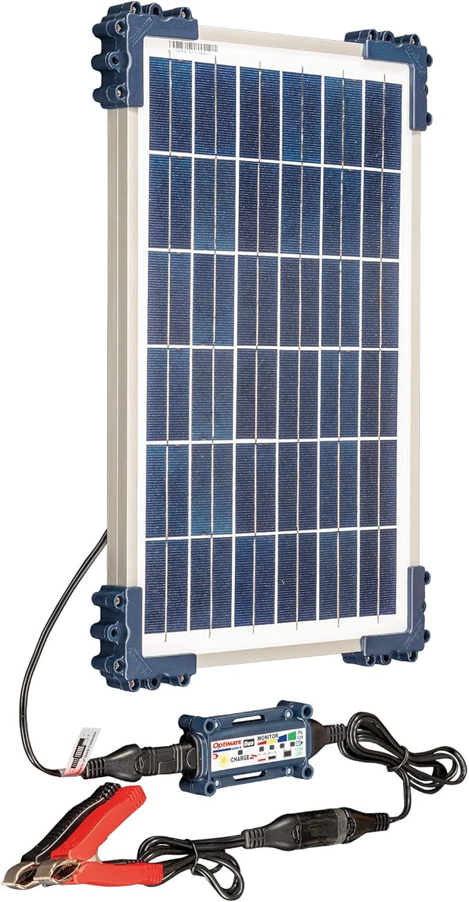 Optimate Solar Duo 10W, TM522-D1, 6-Step 12V / 12.8V 0.83A Weatherproof Solar Battery Saving Charger & maintainer