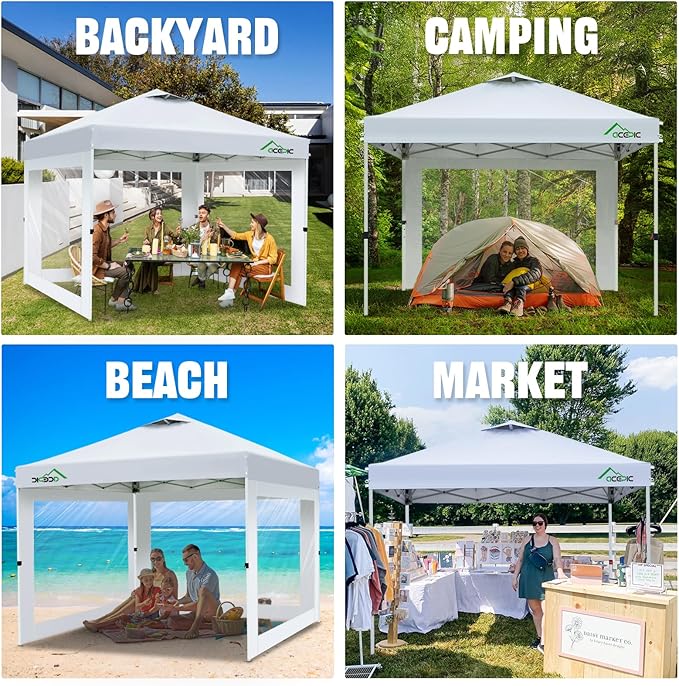 Clear Canopy Sidewalls for 10x10 Pop Up Tent, Transparent Window Curtain Cloth, 8 Mil PVC Enclosure Fabric with Zipper, Grey (3Pack Sidewalls Only, Not Included Frame&Top)