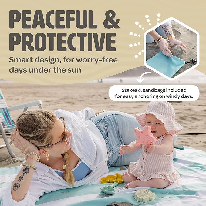 Pop ’N Go® Beach Canopy – Windproof, Beach Tent with Quick Setup, UV Shade, Lightweight & Portable Design – Perfect for Beach Days, Outdoor Play, Camping & Family Adventures (Blue)