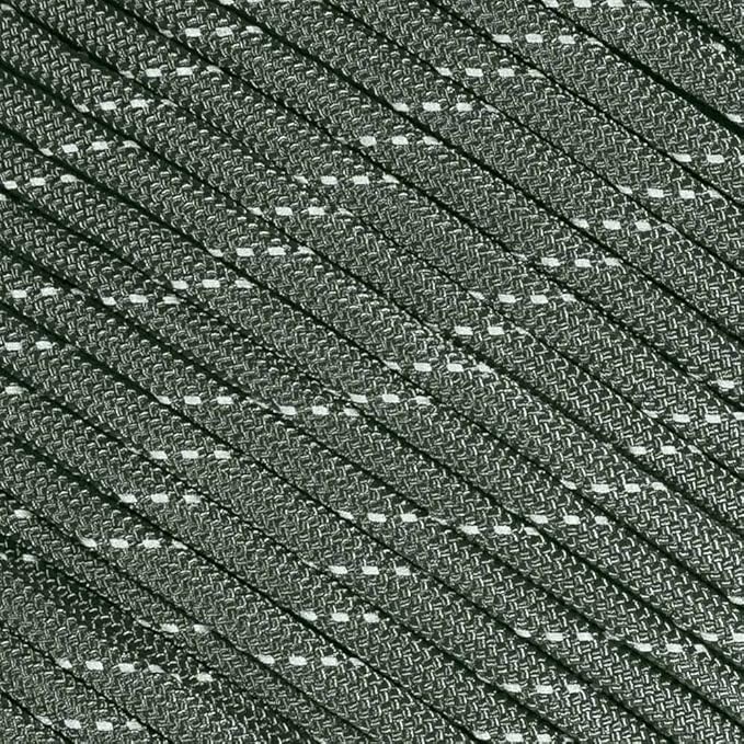 Fluorescent Reflective 550 Type III Guyline Tent Rope Camping Survival Cord High-Visibility Paracord (Reflective Olive Drab, 100 Feet)