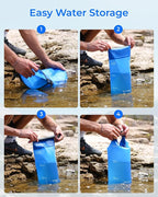 Waterdrop Gravity Water Bag for Camping, Travel, Backpacking, Hiking and Emergency, Compatible with Water Filter Straw, Flex Foldable, 1.5 Gal Bag