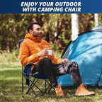 2PCS SAILARY Mesh Folding Camping Chairs, Oversized Portable Outdoor Chairs, Weight Capacity 325 lbs with Cup Holder, Storage Pocket, Carry Bag Blue
