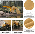 Naturehike Dune Hot Tent with Stove Jack, 117 sq ft 4 Seasons Camping Tent, 2-4 Person Waterproof Large Tent for Family, Car Camping, Picnic, Fishing, 6 Person