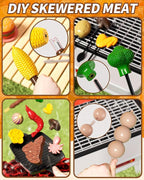 Kids BBQ Grill Playset 60Pcs with Real Steam, Sound & Light - Interactive Pretend Play Kitchen Cooking Toy for Boys Girls Ages 4-8 - Indoor Outdoor Backyard Barbecue Camping Set Birthday Gifts