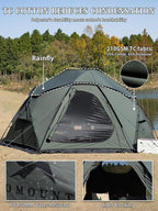 TOMOUNT Dome Hot Tent with Stove Jack 4 Person Backpacking Tent for 4 Season Waterproof Glamping Hiking