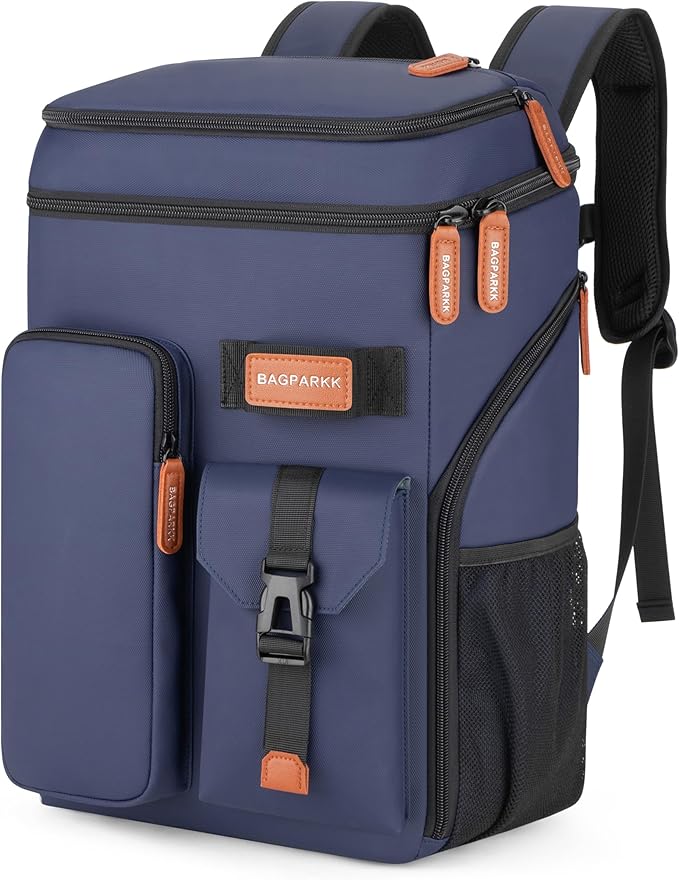 Insulated Cooler Backpack,33/45 Cans Multifunctional Double Deck Leakproof Cooler Bag with Sternum Strap,Large Capacity Lightweight Travel Camping Beach Backpack