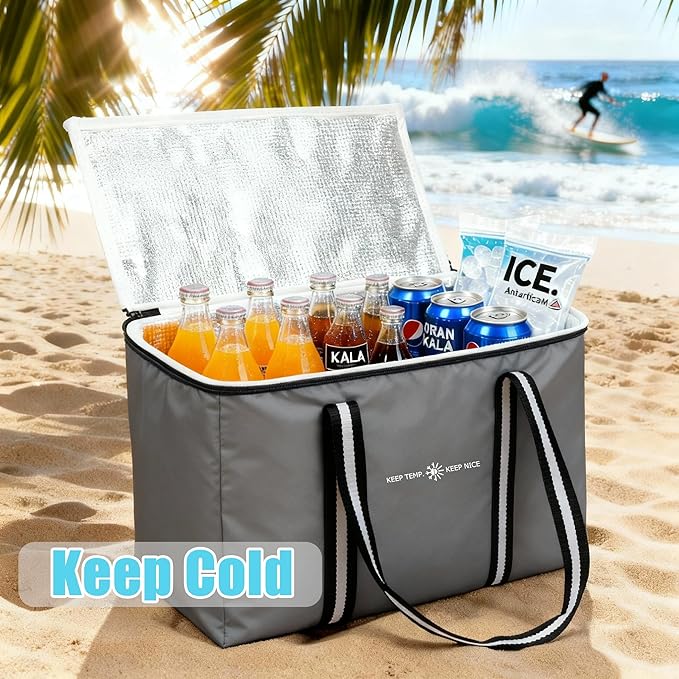 modscape Extra Large Heavy Duty Insulated Food Delivery Bag – Thermal Grocery & Pizza Carrier for Hot & Cold Meals, Catering & Shopping – Foldable Cooler Tote for Travel, Camping & Beach