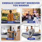 Outvita 18in Twin Air Mattress with Built-in Pump, Quick Assembly Comfort Luxury Blow Up Air Bed Self-Inflation/Deflation - Breathable and Flatness-Free for Guests and Home, Camping, Travel