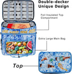 Soft Collapsible Insulated Sided Cooler - 60 Can Large Leakproof Picnic Beach Meal Prep Portable Travel Cooler for Shopping, Kayaking, Road Trips