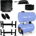 Double Barrel Stove Kit – Perfect For 30 to 55 Gal Drum Wood Stove Kit - Heavy Duty Steel Barrel Camp Stove Kit w/Stove Door - DIY Oil Barrel Stove Kit Heat for Winters in Workshop, Cabin, Garage