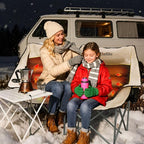 Heated Oversized Camping Chair for Adults Portable Folding Padded Chair with 3 Heat Levels Cup Holder Side Pocket and Carry Bag for Camping Outdoor Sports Picnic Black 2 Pack Set Supports up to 450lbs
