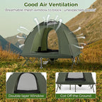 Tangkula 2 Person Tent Cot, Portable Off Ground Elevated Camping Tent with Cot, Removable Rainfly, Wheeled Bag, Stakes & Wind Ropes for Picnic, Hiking, Travel, Beach