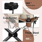 Northroad Oversized XL Padded Camping Chair w/Cell Phone Holder, Large Camp Chair, Foldable Lawn Chair w/Cup Holder,Carry Bag for Outdoor Hiking, Picnics, Heavy-Duty 400-lbs Capacity, Moca
