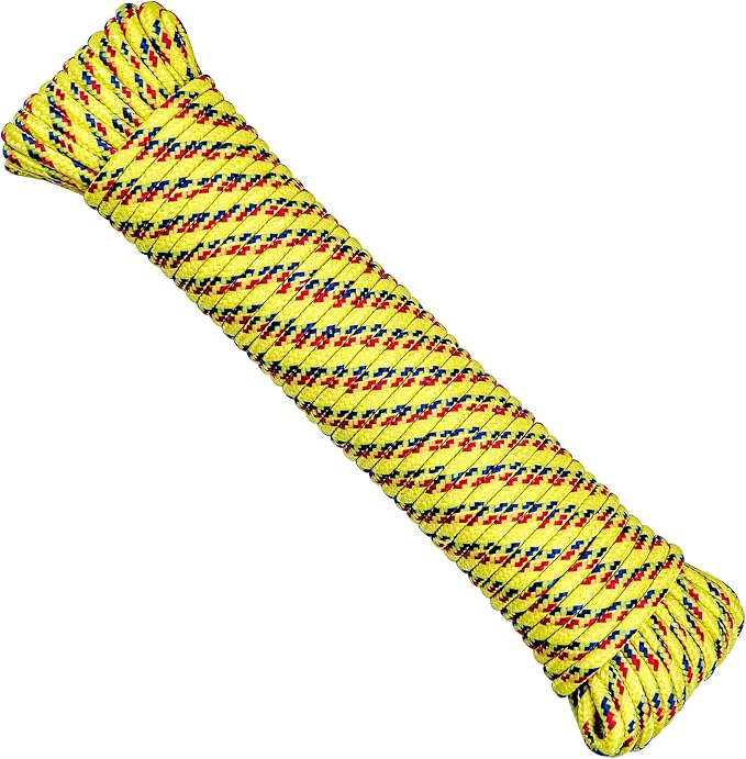 SteadMax 200 ft Poly Rope, Diamond Braided 3/16 inch Rope for Outdoors, General Purpose Rope Utility Cord, Ideal for Sports, Tents, Hammocks, Halters, Harnesses, Awnings (2 Pack, 100ft Each)