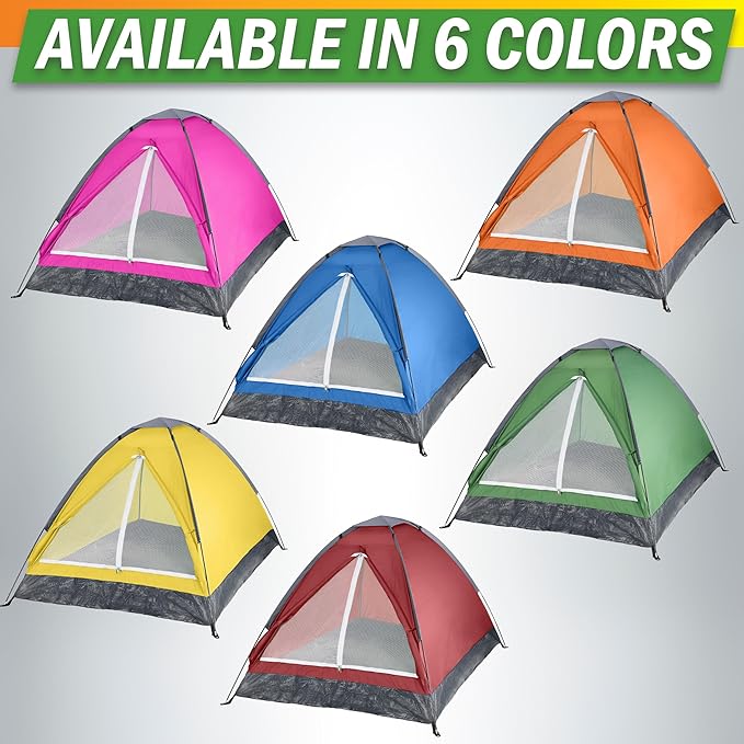 2 Person Camping Tent with Rain Fly and Carrying Bag - Lightweight Outdoor Tent for Backpacking, Hiking, or Beach Use by Wakeman Outdoors