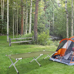 Flandre Folding Camping Cot Lightweight Portable Camping Bed with Carrying Bag, Indoor Outdoor Sleeping Bed Easy Set up for Adults Kids Camping Hiking Hunting Traveling Army Green