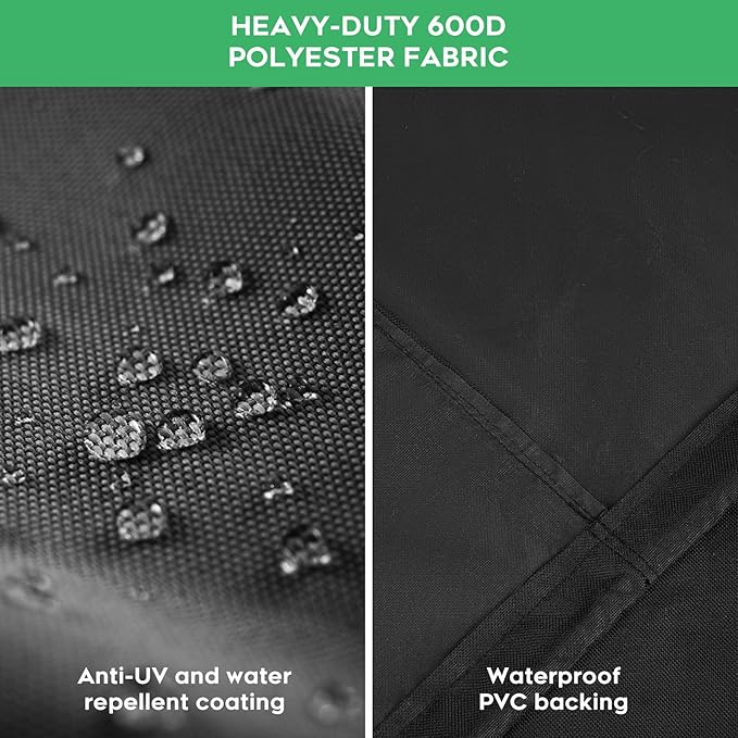 Heavy-Duty 600D Waterproof BBQ Grill Cover fits for Weber Searwood XL 600 Pellet Grill，3400146 Weber Searwood XL 600 Cover, Black