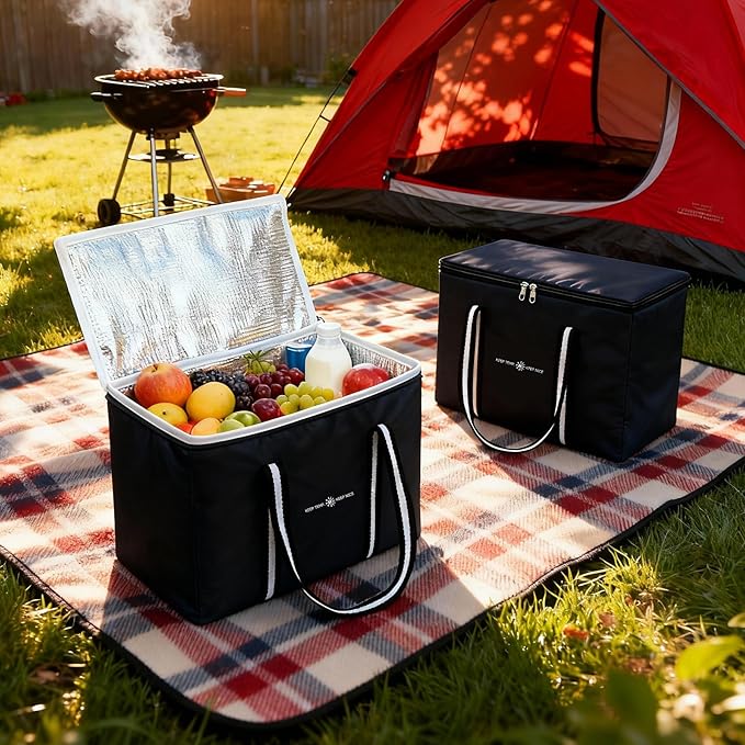 modscape Extra Large Heavy Duty Insulated Food Delivery Bag – Thermal Grocery & Pizza Carrier for Hot & Cold Meals, Catering & Shopping – Foldable Cooler Tote for Travel, Camping & Beach