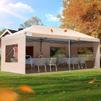 Quictent 10x20 Pop up Canopy with Sidewalls Easy up Canopy Tent Instant Shelter with Windows for Outdoor Event Party