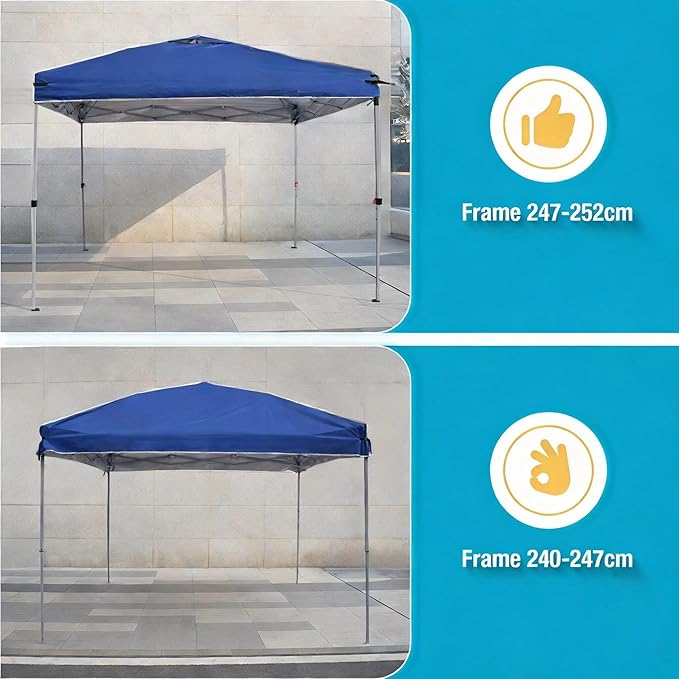 8x8 Canopy Replacement Top Cover with Air Vents for ez up Pop up Canopy Gazebo Tent with Adjustable Straps,Waterproof & Anti-UV for Outdoor Shade (Top Only,Frame Not Included) (Navy Blue)