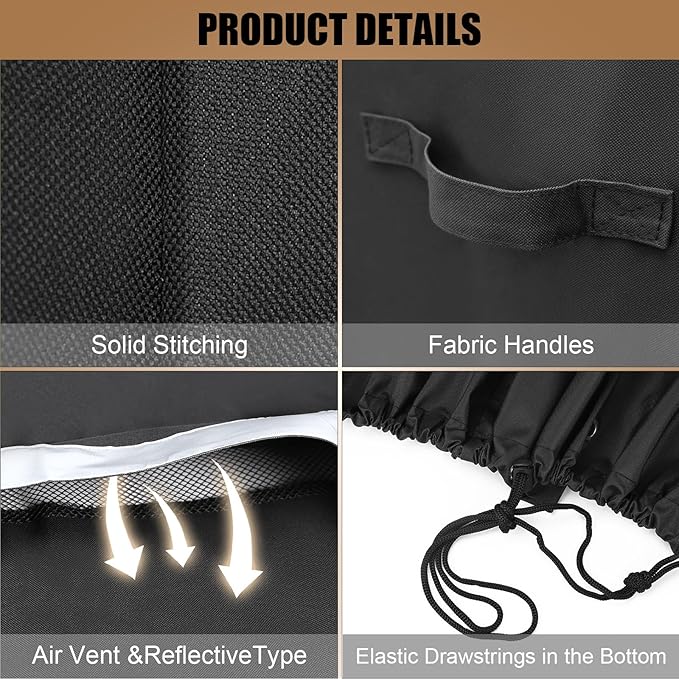 QuliMetal Grill Cover for Traeger Woodridge Pro & Elite - 600D Heavy Duty Waterproof TFB97JLH TFC97XLH BBQ Grill Cover for Traeger Grills BAC776 Full-Length All Weather Grill Cover Accessory