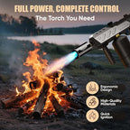 Powerful Propane Torch, Blow Torch with Adjustable Flame, Flamethrower Kitchen Torch Burner Gas Welding Kits for Grill, BBQ, Searing Steak, Camping & Charcoal Torch Lighter(Tank Not Included)