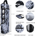 Golf Cooler Bag Plus Ice Pack Soft Sided Insulated Cooler Bag- Holds 6 Pack of Cans or 2 Wine Bottles - Grey Camo Golf Beer Sleeve Black Fits Discreetly in Golf Bags