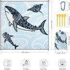 Beach Blanket Waterproof Sandproof Beach Mat 79" X 83"/10'x9'for 2-8 Adults Quick Drying Outdoor Picnic Mat Beach Accessories for Travel, Camping, Hiking