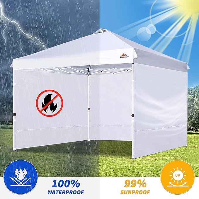 SCOCANOPY SunWall for 12x12 Pop Up Canopy Frame, 3 Pack SideWall Only (Sky Blue)