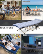 Sportneer Cots for Sleeping, Camping Cots for Adults with Mattress Max Load 450 LBS Heavy Duty Folding Portable Bed with Padded for Camping Tent Office Outdoor Travel Sleep Over