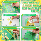 Simgoing 12 Sets Palm Sunday Crafts with LED Candles Easter Religious Palm Leaf Cross Tissue Paper Lanterns Craft Kits Sunday School Religious Holy Week Hanging for Easter Party Activities