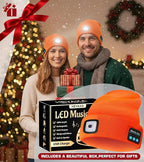 Bluetooth Beanie Hat, USB Rechargeable 4 LED Wireless Music Running Headlamp Cap, Gifts for Christmas, Stocking Stuffer & White Elephant Gifts for Men, Women, Him, Her
