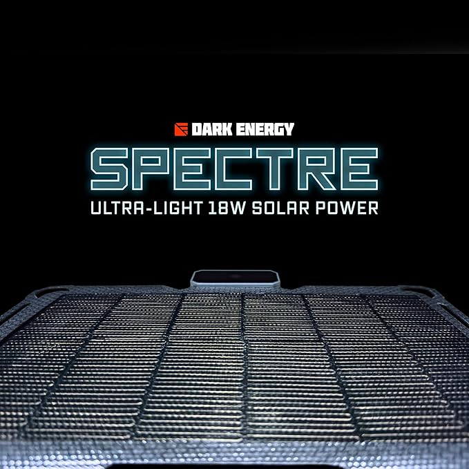 Dark Energy Spectre Folding 18W Solar Panel | Charges USB-C and USB-A Device | Ultra-Durable, IPX7 Waterproof, Lightweight Off The Grid Solar Powerhouse with Signature Series Charge Anywhere Bundle