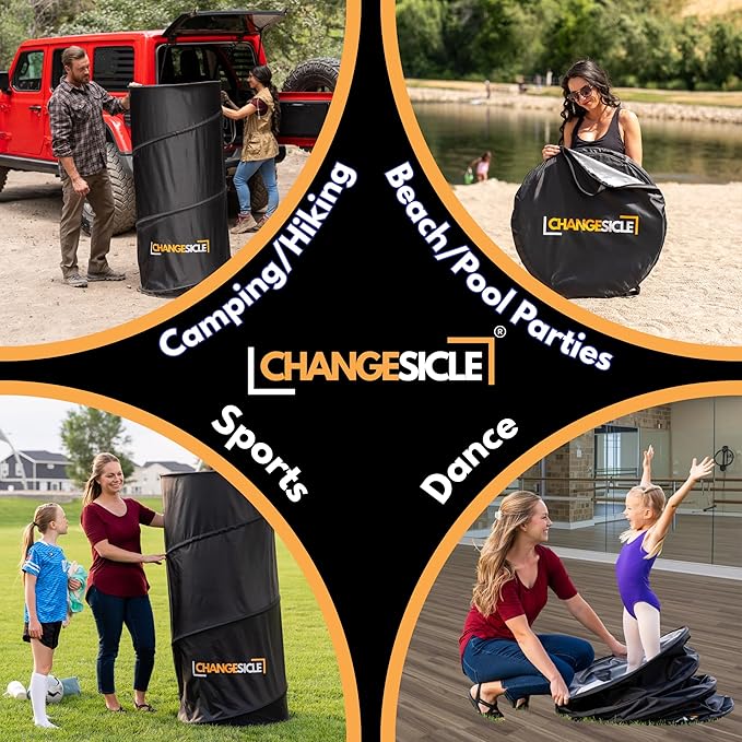 Pop Up Changing Tent with Floor for Beach, Car & School Sports – Self Standing -Collapsible Portable Privacy Tent for Camping – Tall, Waterproof, Foldable, Compact Dressing Room Tube
