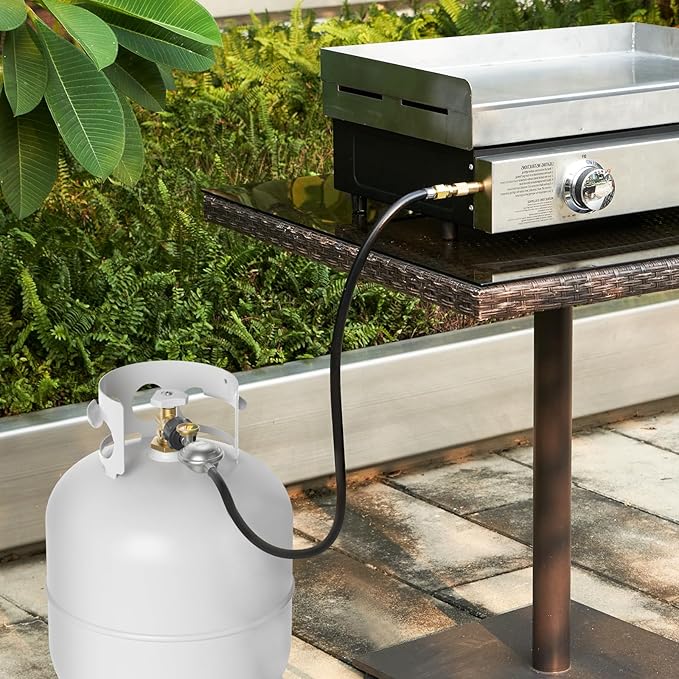 Propane Hose Regulator 3FT with Gauge Gas Grill Replacement Parts for Blackstone 28" & 36" Griddles, Weber, Nexgrill Grills, Camp Chef Stove, Propane Patio Heater and Fire Pit