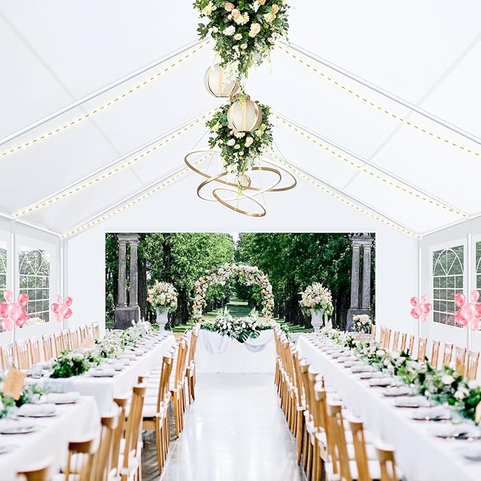 COBIZI 20x20 Party Tent Heavy Duty, Large Outdoor Wedding Tents for Parties with 6 Sidewalls & Built-in Sandbags,Waterproof Event Canopy Gazebo Temporary Shelter Carport,Camping,Patio,Windproof
