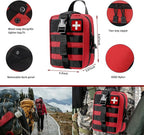 Universal IFAK Trauma First Aid Kit Molle Pouches Emergency Survival Kit Suitable for Home, car, Travel, Camping, Hiking, Sports, Outdoor Emergencies-Quick Response First Aid Essentials (Red)