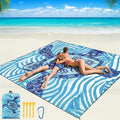 Beach Blanket Waterproof Sandproof Beach Mat 79" X 83"/10'x9'for 2-8 Adults Quick Drying Outdoor Picnic Mat Beach Accessories for Travel, Camping, Hiking