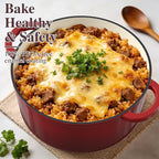 Umite Chef 7QT Enameled Cast Iron Dutch Oven with Lid & Cotton Potholders–Heavy-Duty Cookware for Bread Baking, Braising, Stews, Marinate, Cook(Red)