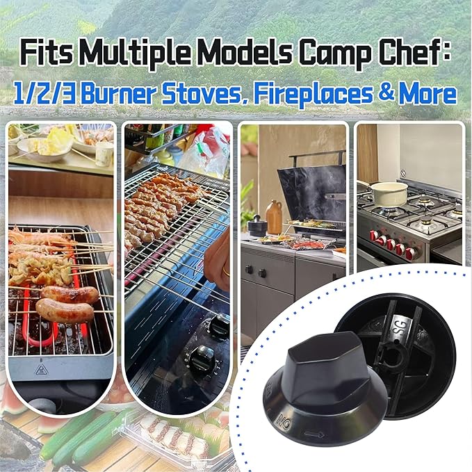 Stove Knobs Replacement Compatible with Camp Chef 1 2 3 Burner Stoves Grills 4 Pack
