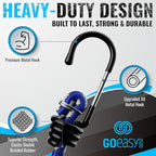GOEASY0312 Premium Bungee Cords Heavy Duty - 20 pcs Bungee Cords with Hooks in A Storage Jar Includes 10", 18", 24", 30", 36", 48" Bungie Cord Bundle