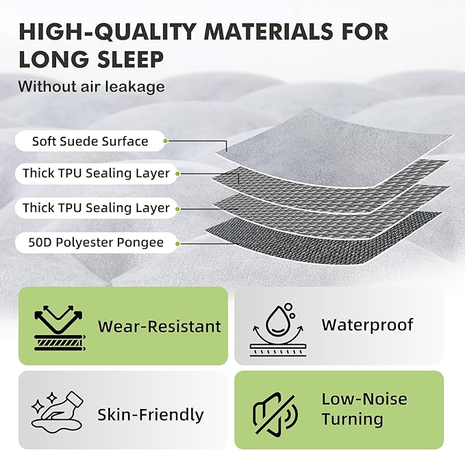 HiiPeak Camping Sleeping Pad, Ultralight Camping Mat with Pillow, Built-in Foot Pump Inflatable Sleeping Pads Compact for Camping Backpacking Hiking Traveling Tent