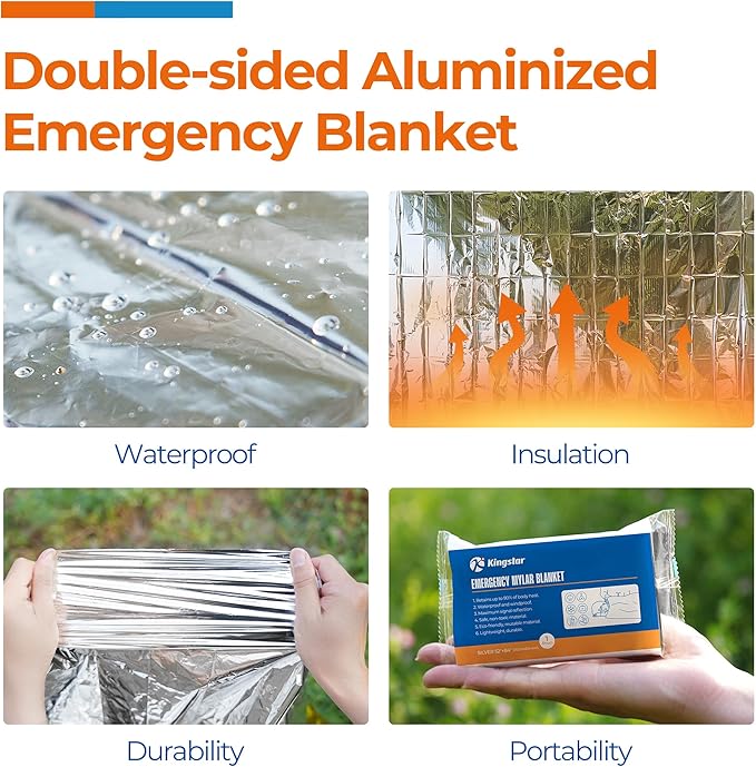 Emergency Blanket 75 Pack, 84" L x 52" W, Bulk Supply for Homeless Outreach, Mylar Blankets Retain 90% Body Heat, Perfect for Building Winter Survival Kits & Community Care Packages