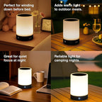 ORIMSBO® Solar Table Lamp, USB & Solar Rechargeable Bedside Night Light, 4 Brightness Levels, IP65 Waterproof, Portable Light for Bedroom, Camping, Patio, Emergency Use