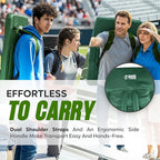 BRAWNTIDE Stadium Seat for Bleachers with Back Support - Wide Padded Reclining Bleacher Seat, Portable Folding Stadium Chair with Armrests, Hooks, Straps, Cup Holders & Pockets for Games & Concerts