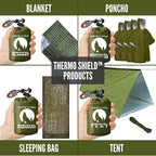 New ThermoShield™ Technology – Ultimate 2-Person Ultralight Mylar Survival Tent with Reinforced Paracord & Emergency Whistle • All-Weather Protection for Hiking, Camping & Survival Kits